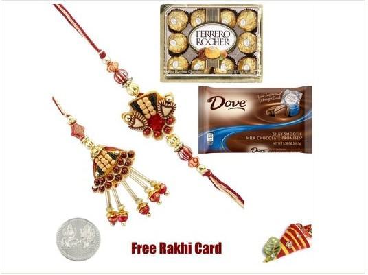 Bhaiya Bhabhi Rakhi Pair Chocolates Pack