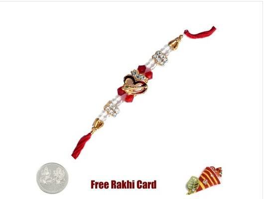  Jewelled Rakhi with Free Silver Coin