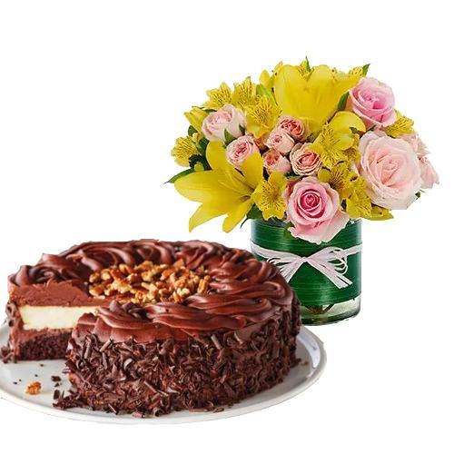 Garden Bouquet with Dark Chocolate Cake