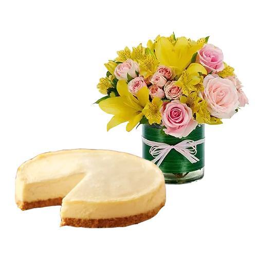 Garden Bouquet with Cheesecake