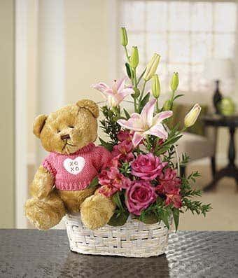 Online Get Well Soon Flowers with Teddy Bear Gift Delivery in UAE - FNP